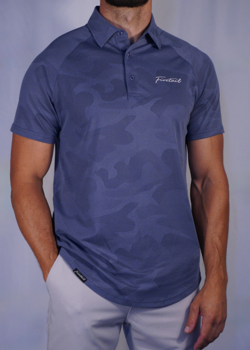 Navy Camo Polo
